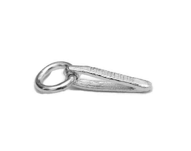 Tiny Tweezer Charm Pendant .925 Sterling Silver