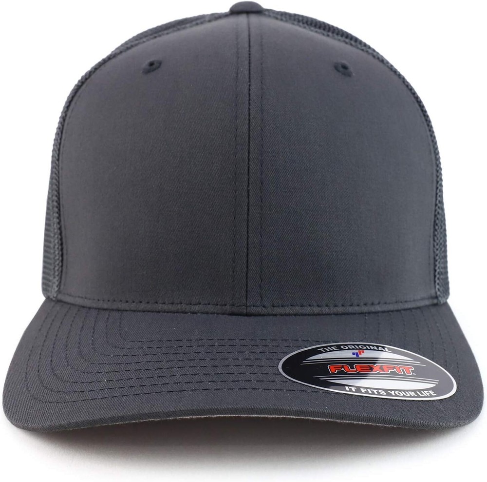 Oversize Structured Flex Fitted Mesh Back Flexfit Baseball XX-Large, Charcoal