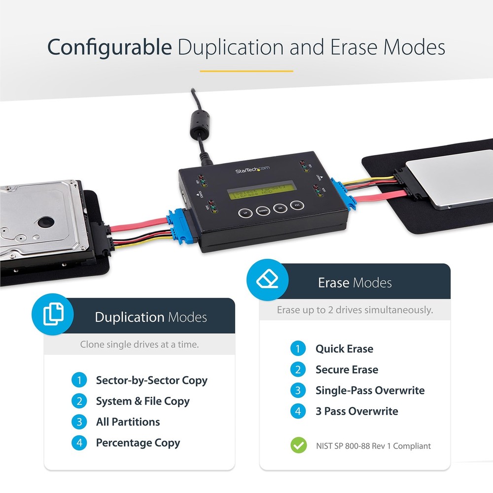StarTech Drive Duplicator/Eraser for USB Flash Drives & 2.5/3.5" SATA Drives