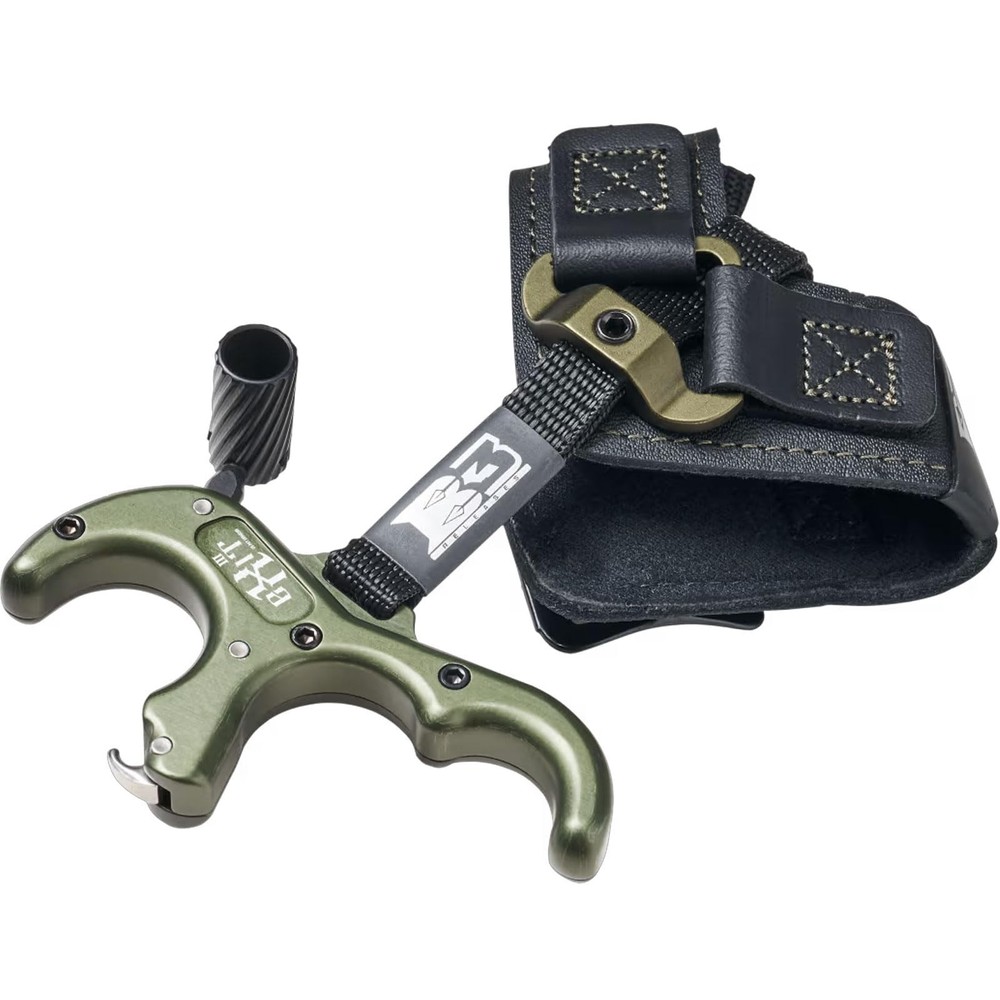 B3 Archery Exit Hunter Release Aid Three Finger Thumb Button with Wrist Strap