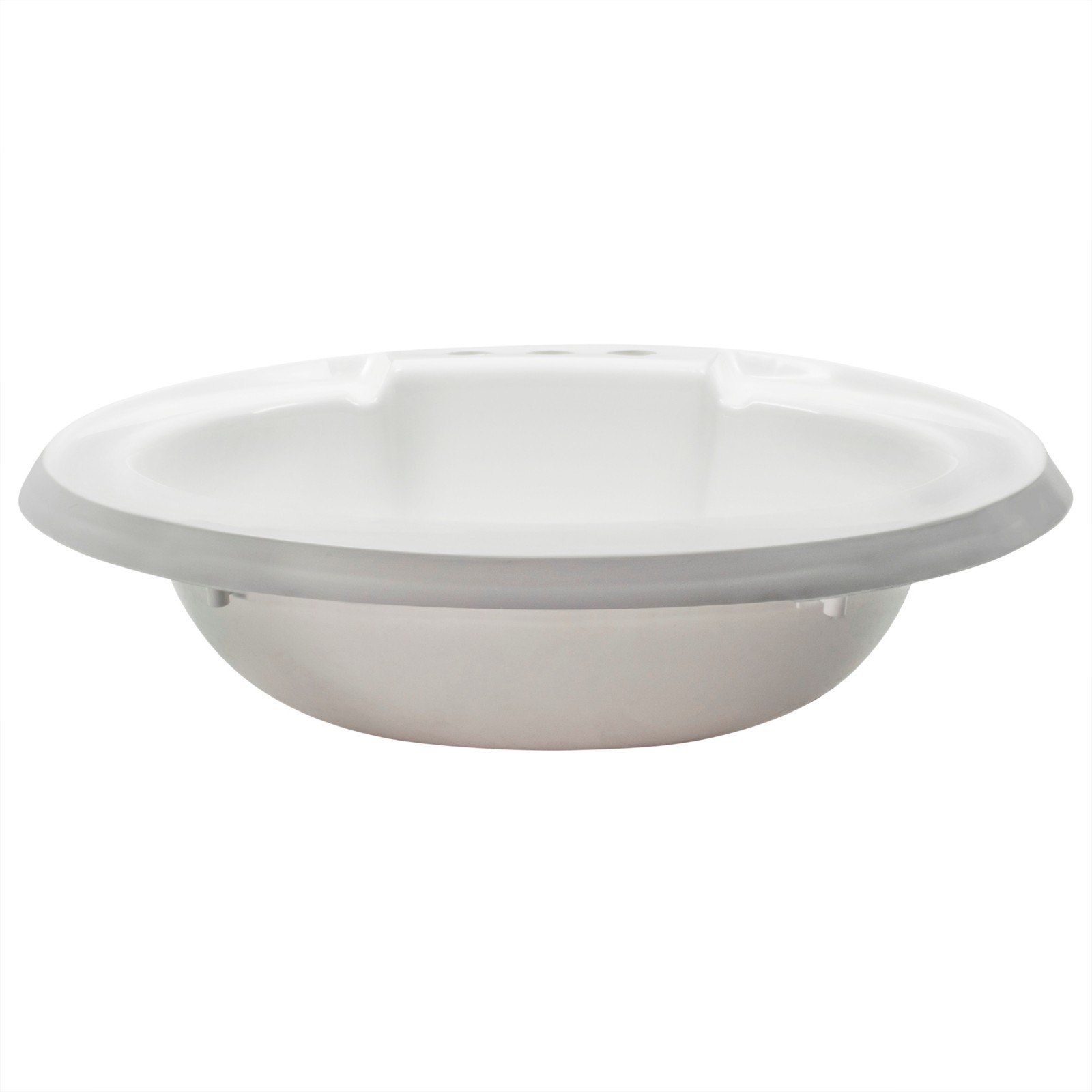 RecPro Oval RV Bathroom Sink White Single Bowl Sink 20"X17" Plastic