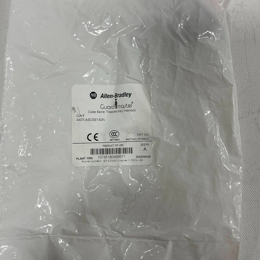 Allen Bradley 440T-ASCBE140N GuardMaster Code Barrel Trapped Key Interlock "N"