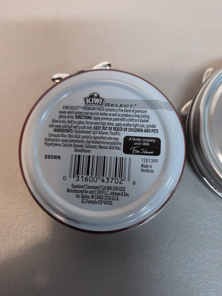 2 Pack Kiwi Select Polished Leather Premium Paste 1⅛oz. Black