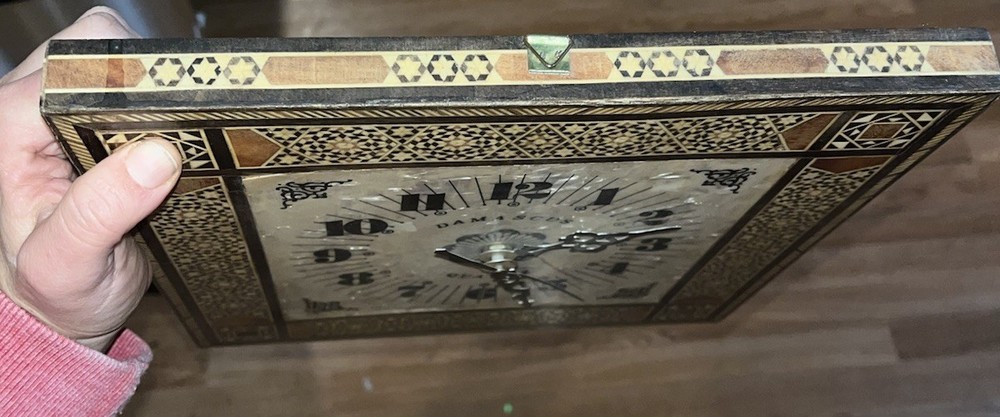 damascus wood inlay clock Working
