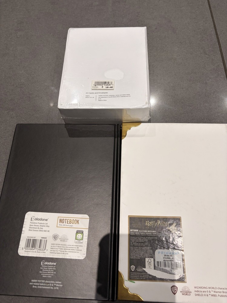Harry Potter Notebook Gift Set Bundle Hogwarts Notebook & Notecards New