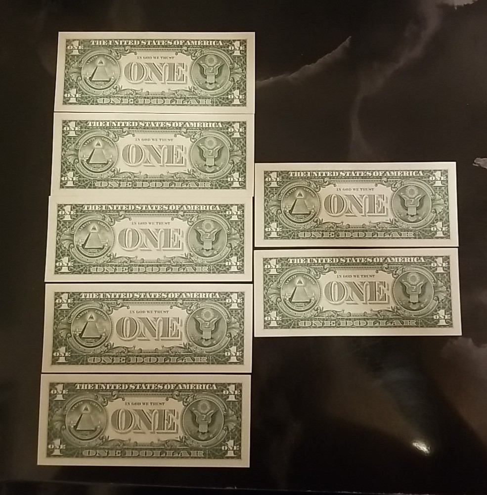 7 1957A SILVER CERTIFICATES 5 NOTES IN SERIAL# ORDER & 2 NOTES IN SERIAL# ORDER