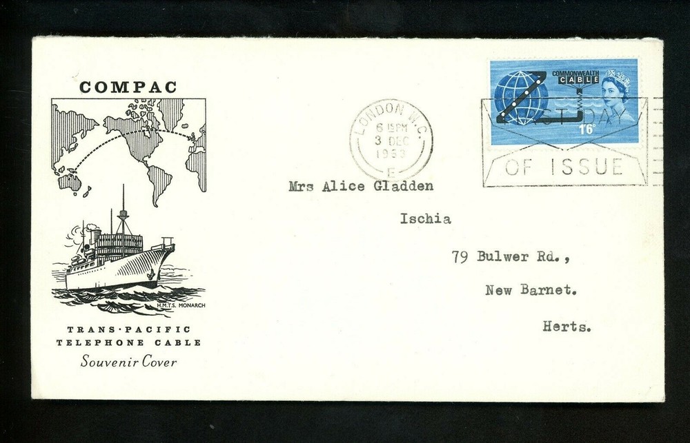 Postal History Great Britain FDC #401 Commonwealth Cable Communications 1963