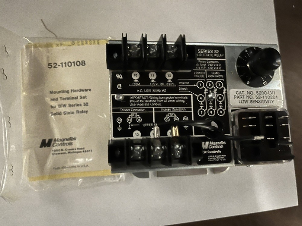 B/W Controls Magnetek Controls Series 52 Solid State Control Relay