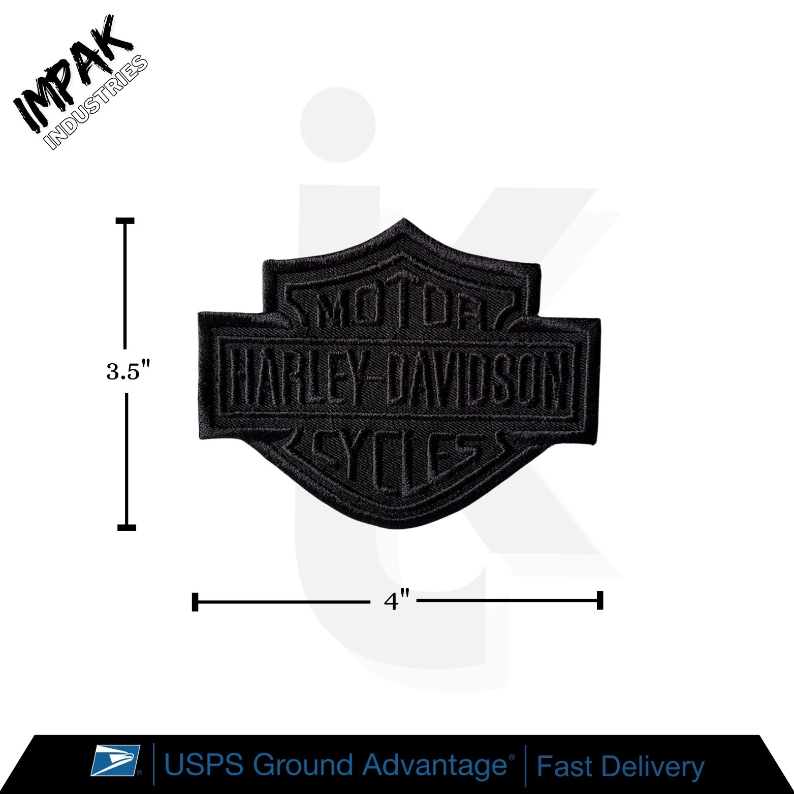 Harley-Davidson Black Bar & Shield Emblem Small 4" Embroidered Patch Iron/Sew On