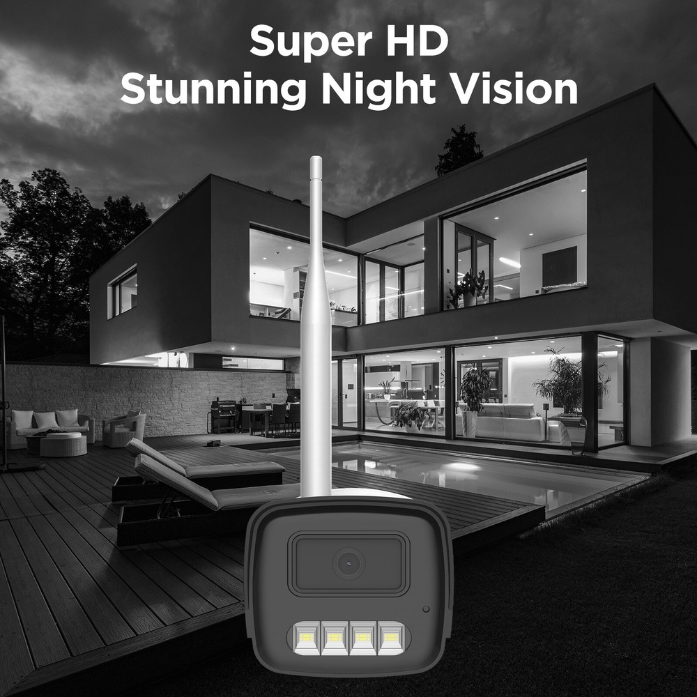 Wireless Security Camera System, 10CH Wireless NVR System with 6pcs HD 3MP cam