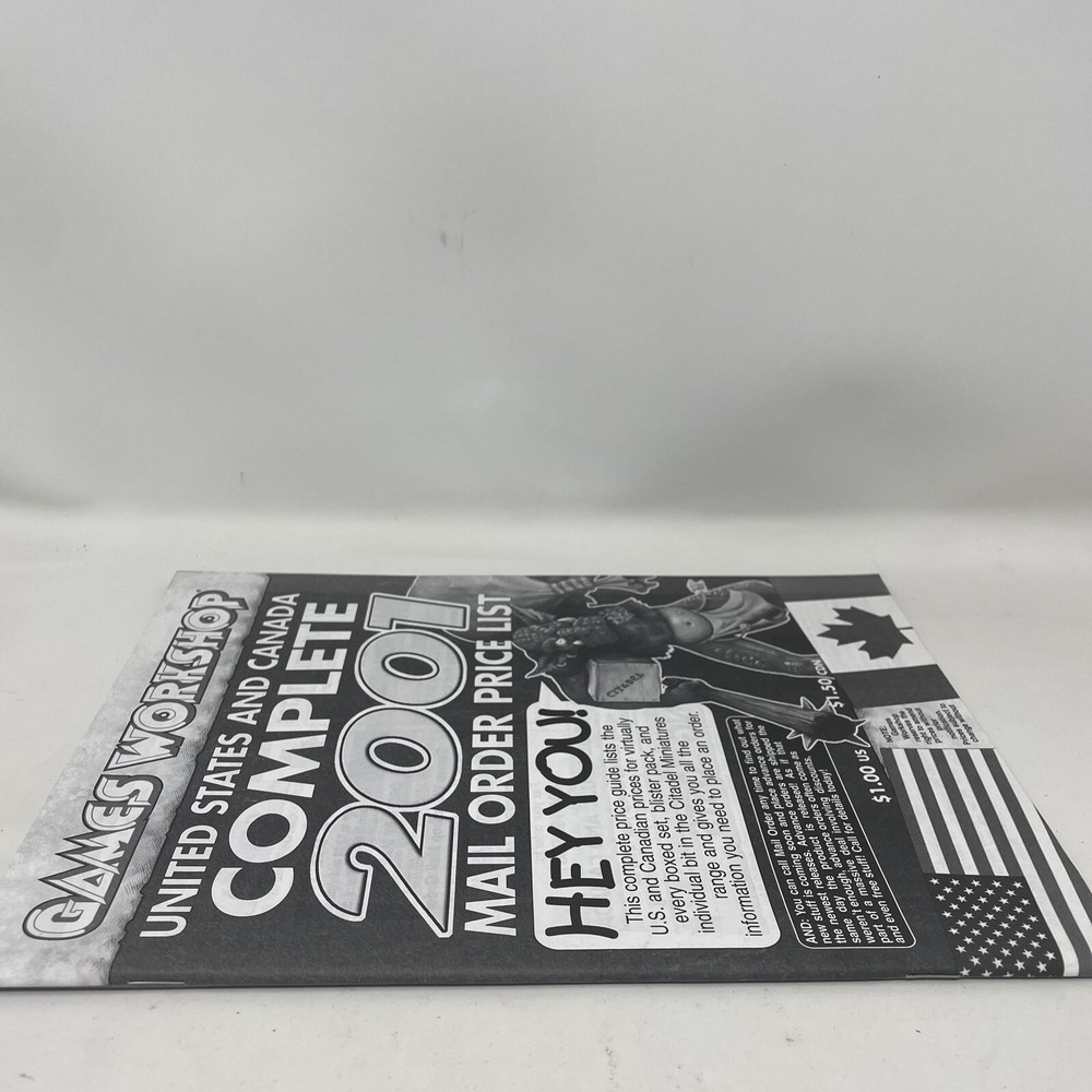 Games Workshop Complete 2001 Mail Order Price List Catalog Warhammer