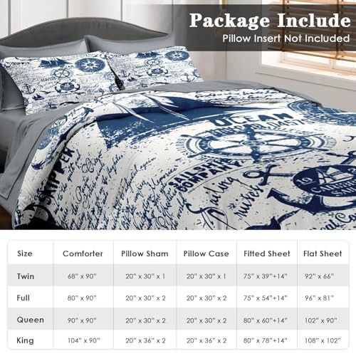 Comforter Set Size, Nautical Anchor Sailor Grey 7 Pcs Bedding King Nautical 2