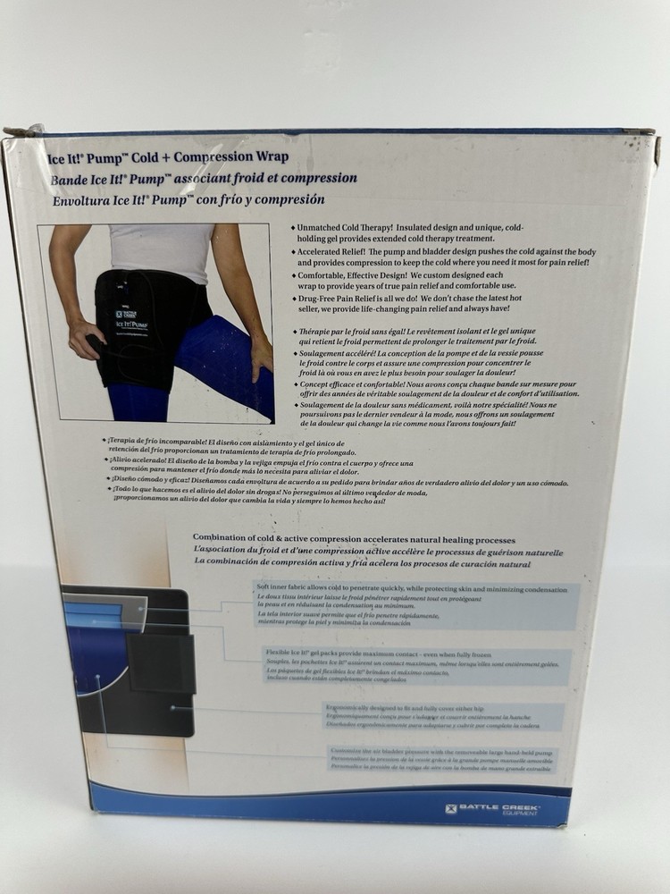Battle Creek Ice It Pump Cold Therapy Hip Compression Wrap System Open Box
