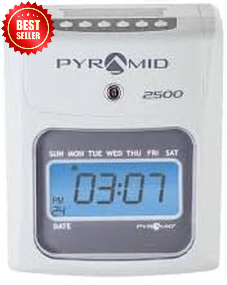 Auto Aligning Time Clock 2500K1 Bundle 100 Cards Ink Ribbons Rack Keys US