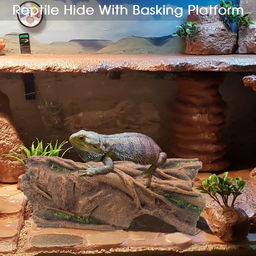 Lizard Snake or Reptile Hide, Large Hollow Log Snake Hideout for Ball Python ...