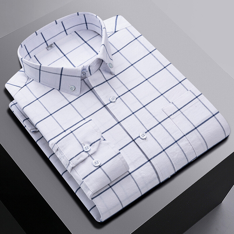 Mens Dress Oxford Shirts Formal Business Long Sleeves Cotton Casual Shirts Tops