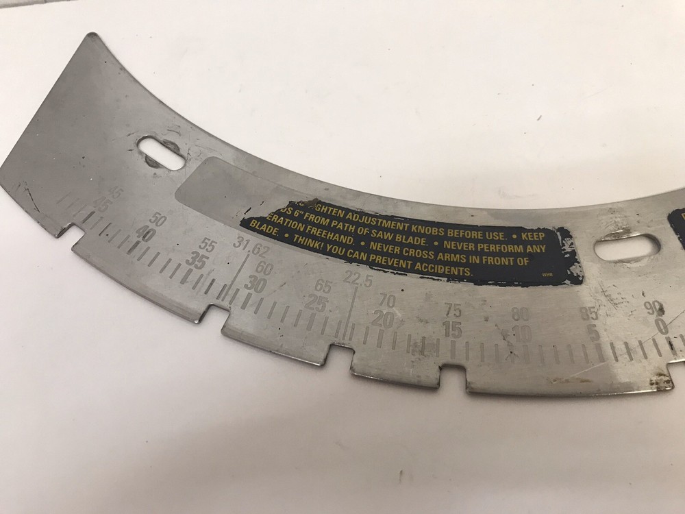 DEWALT DW705 MITER SAW DEGREE INDICATOR PLATE