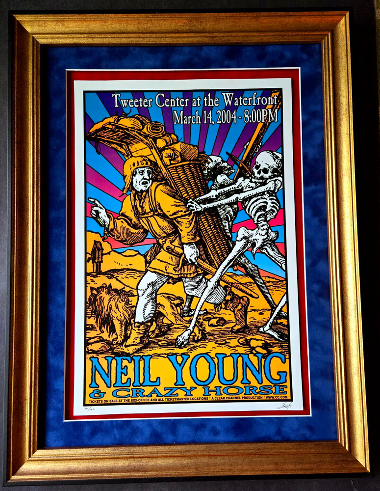 Rarest Neil Young MINT SIGNED & Numbered Ltd Edition (#61/100) 2004 AOR Poster