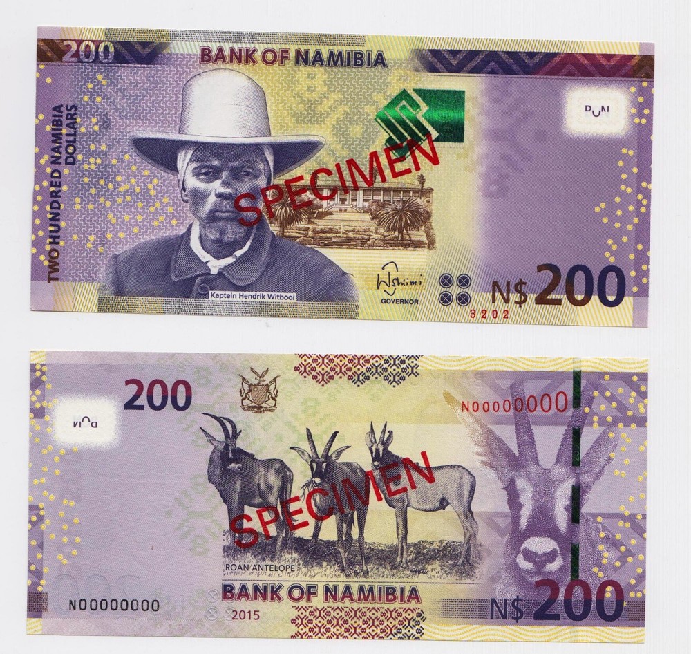 Specimen Set, Namibia, 200 Dollars, 2015, P-New, UNC