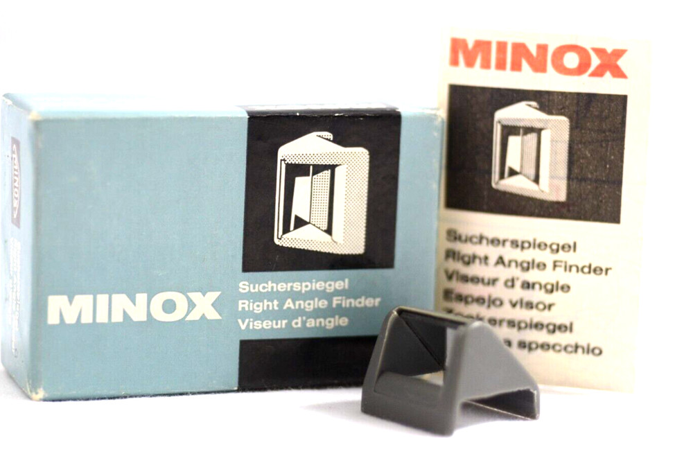 MINOX SUBMINIATURE CAMERA RIGHT ANGLE VIEWFINDER WITH BOX / INSTRUCTIONS (MINT)