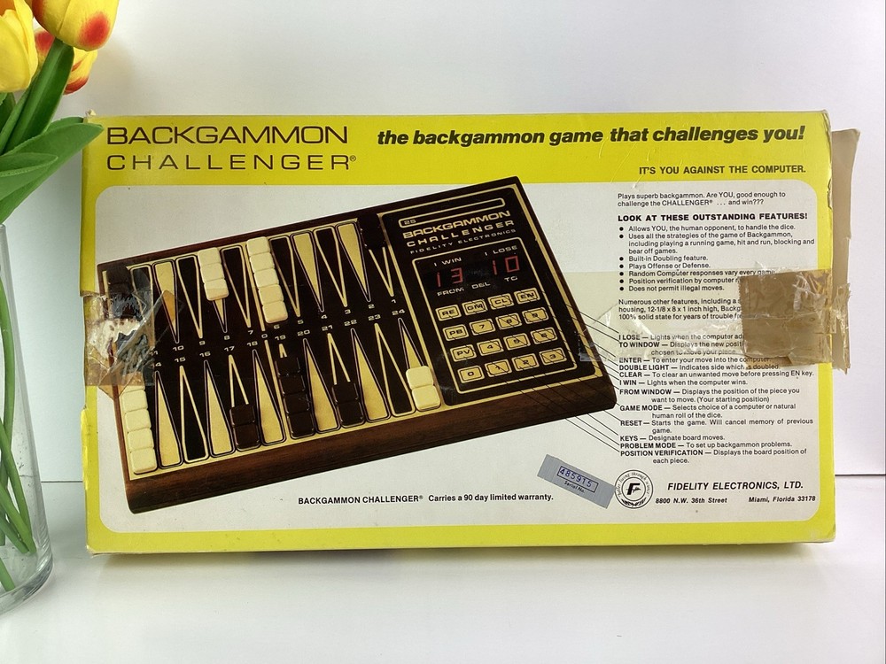 Vintage Backgammon Challenger Electronic Game Complete Working