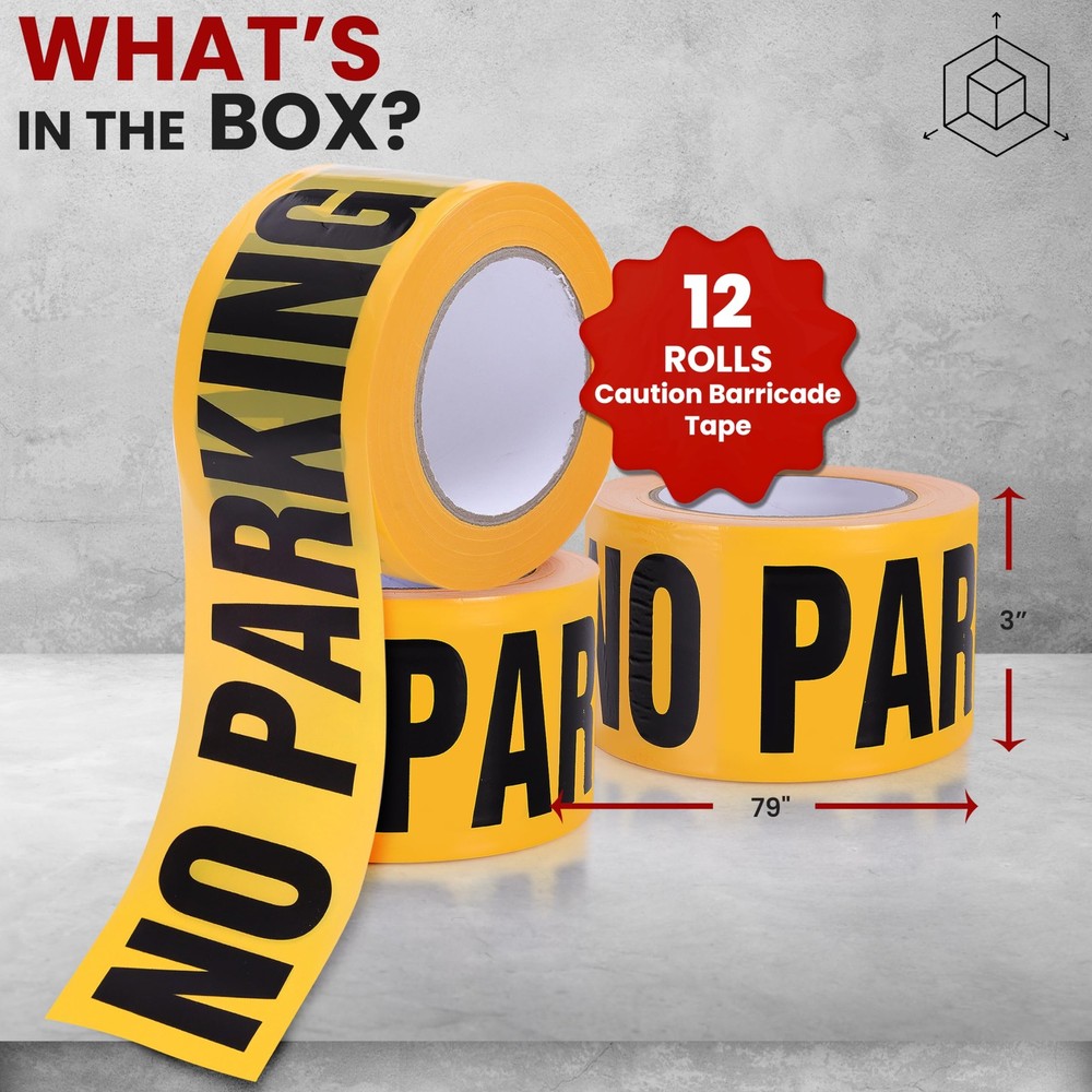 Pyle "No Parking Caution Tape Yellow" - 12 pc