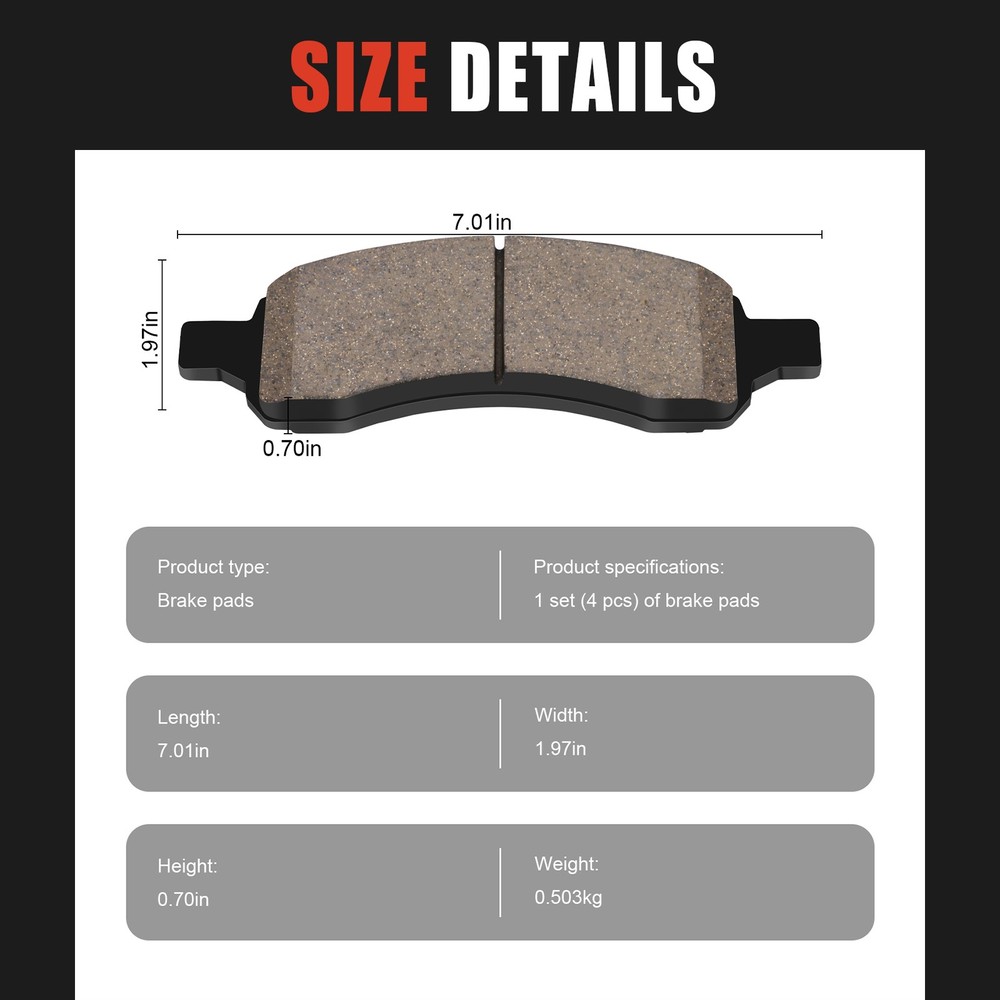 Front Ceramic Brake Pads For Buick Enclave 2008 - 2017 All Models