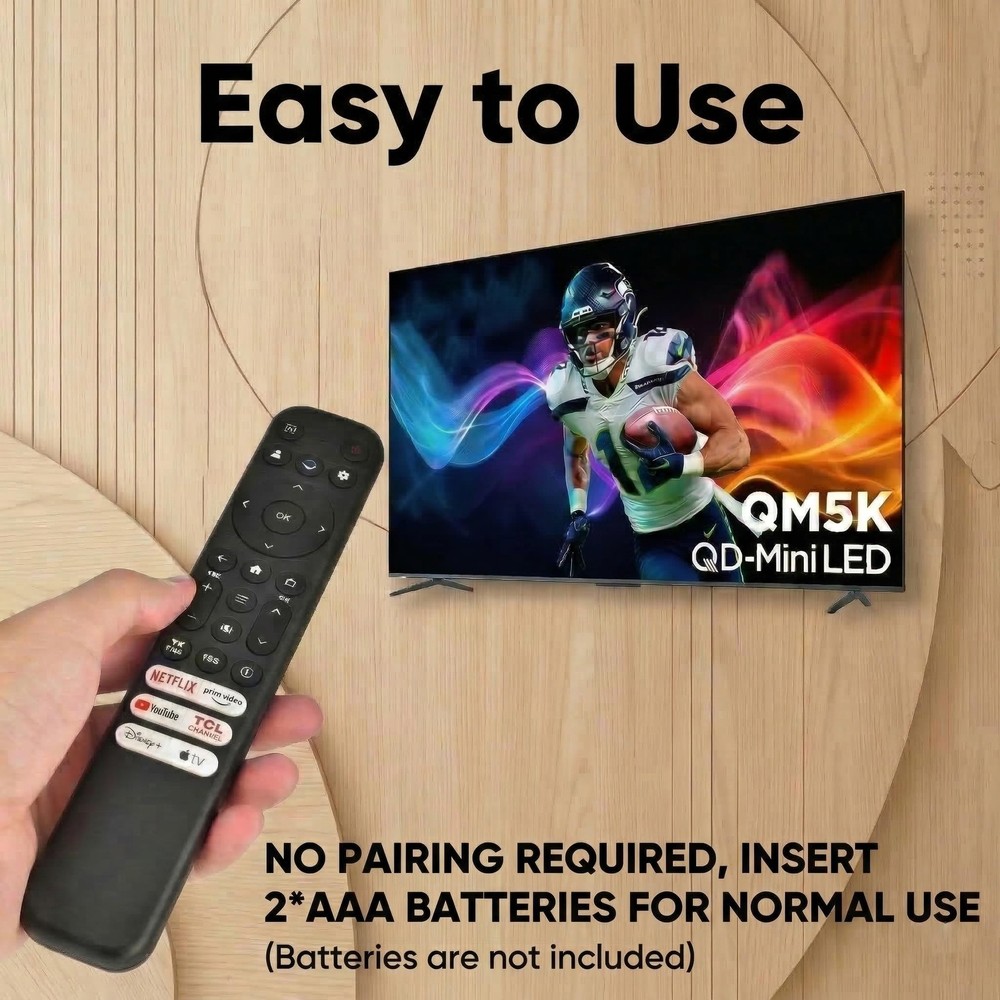 Replacement for TCL Google TV Remote Control,RC813 Remote, Black 01