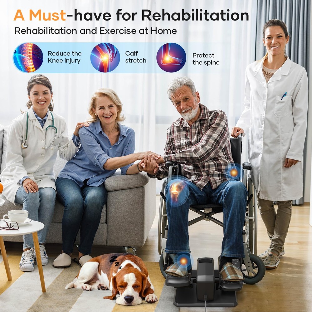 Under Desk Elliptical Machine - Quiet Motorized Leg Exerciser with Smart Remo...