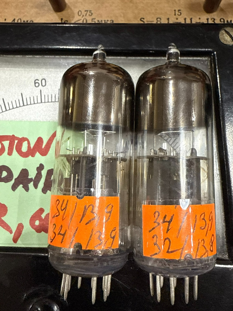 2x FOTON 6N6P (ECC99 E182CC ~6N30P) SQUARE GETTER, DOUBLE TRIODE MATCHED PAIR 12