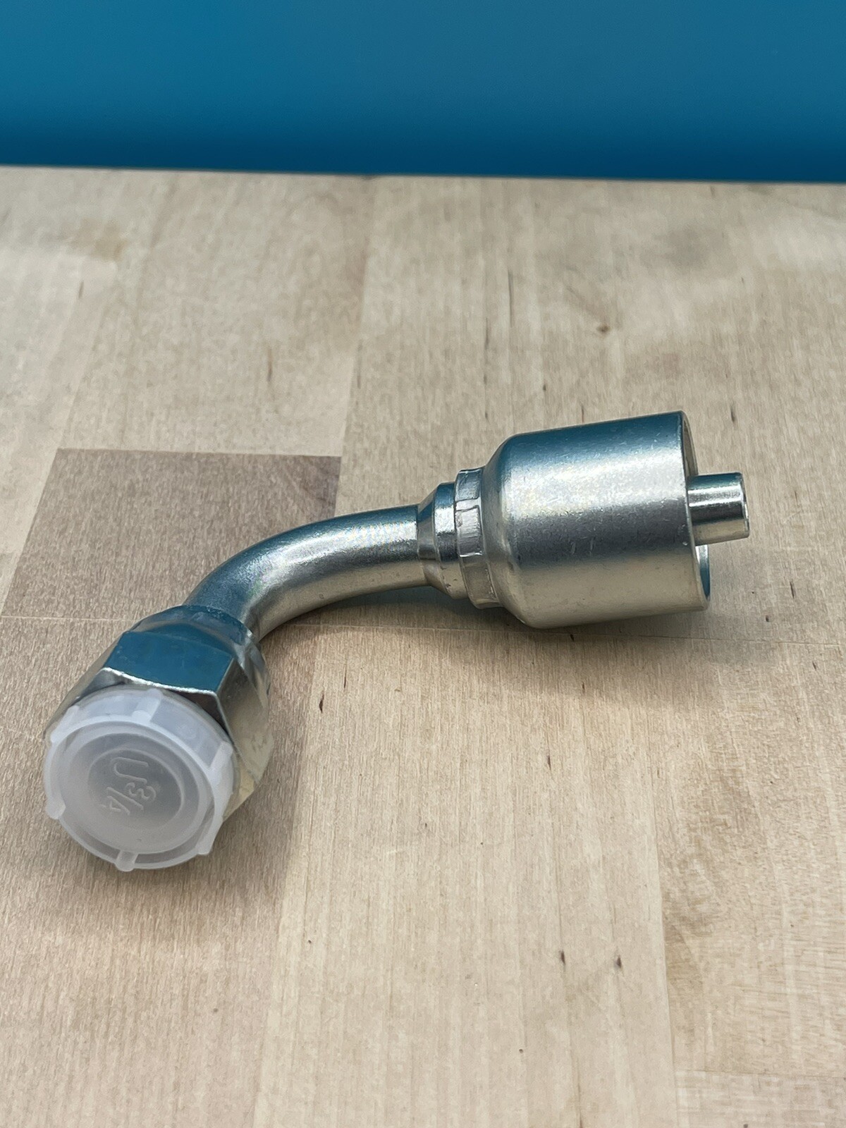 6 Parker Style 13943-8-6 Hydraulic Hose Crimp Fitting 3/8” Hose X 1/2” FJIC 90