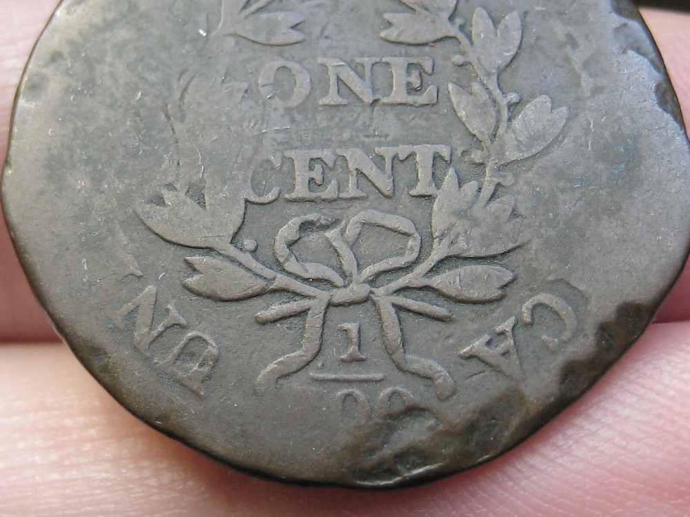 1807 Draped Bust Large Cent Penny- Rotated Reverse Die Mint Error