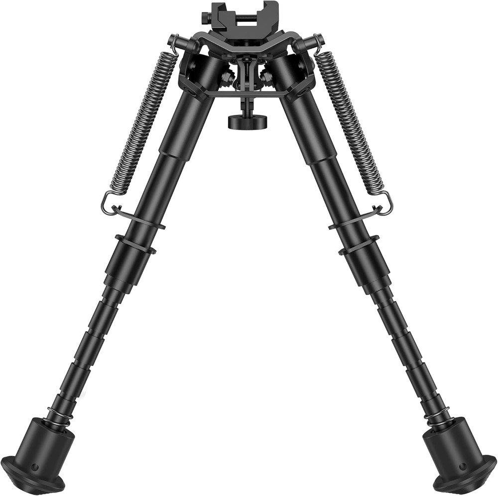 6-9" Picatinny Bipod Adjustable Spring Return with Rail Mount Adapter