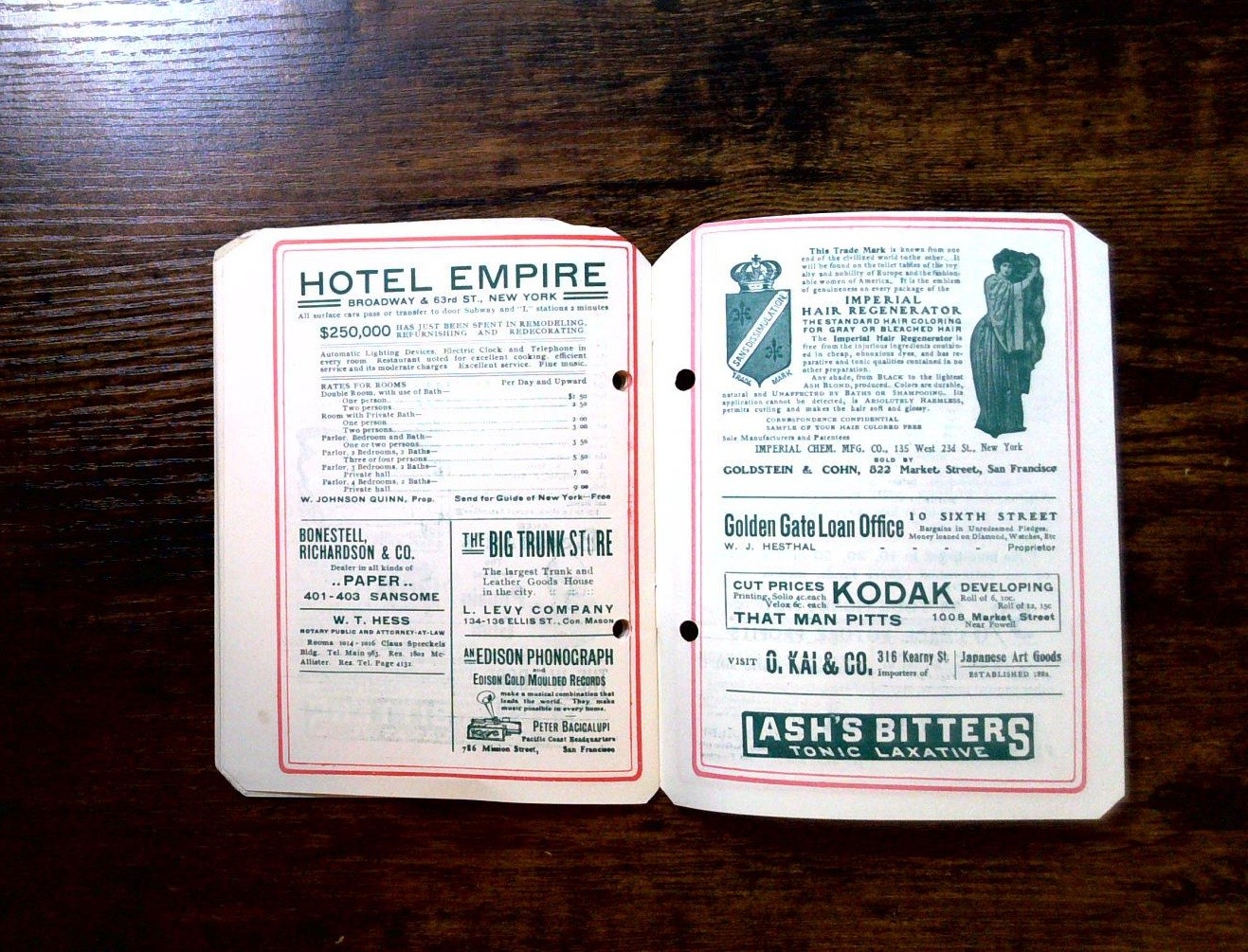 2226----1906 Columbia Theatre programs San Francisco destroyed by earthquake