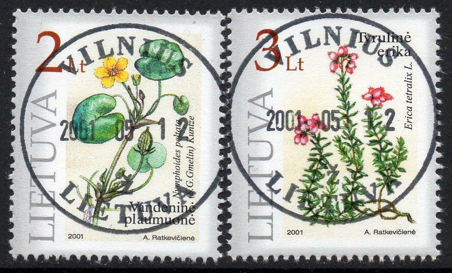 LITHUANIA USED/CTO 2001 Plants in the Red Book