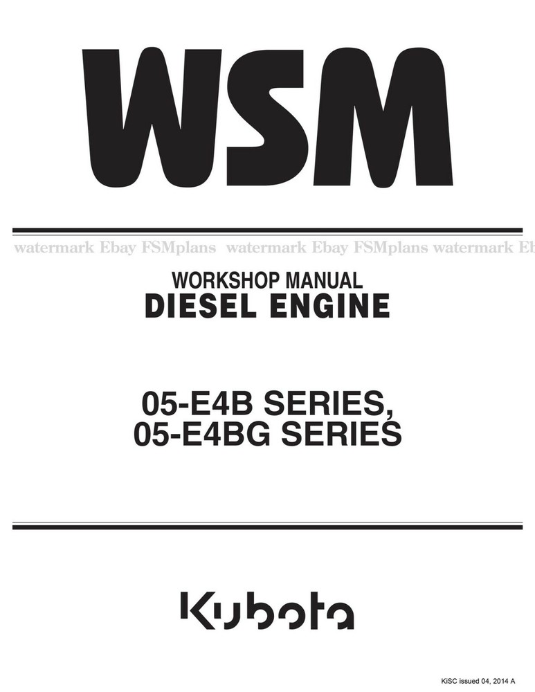 Kubota Engine 05-E4B 05-E4BG Workshop Service Manual
