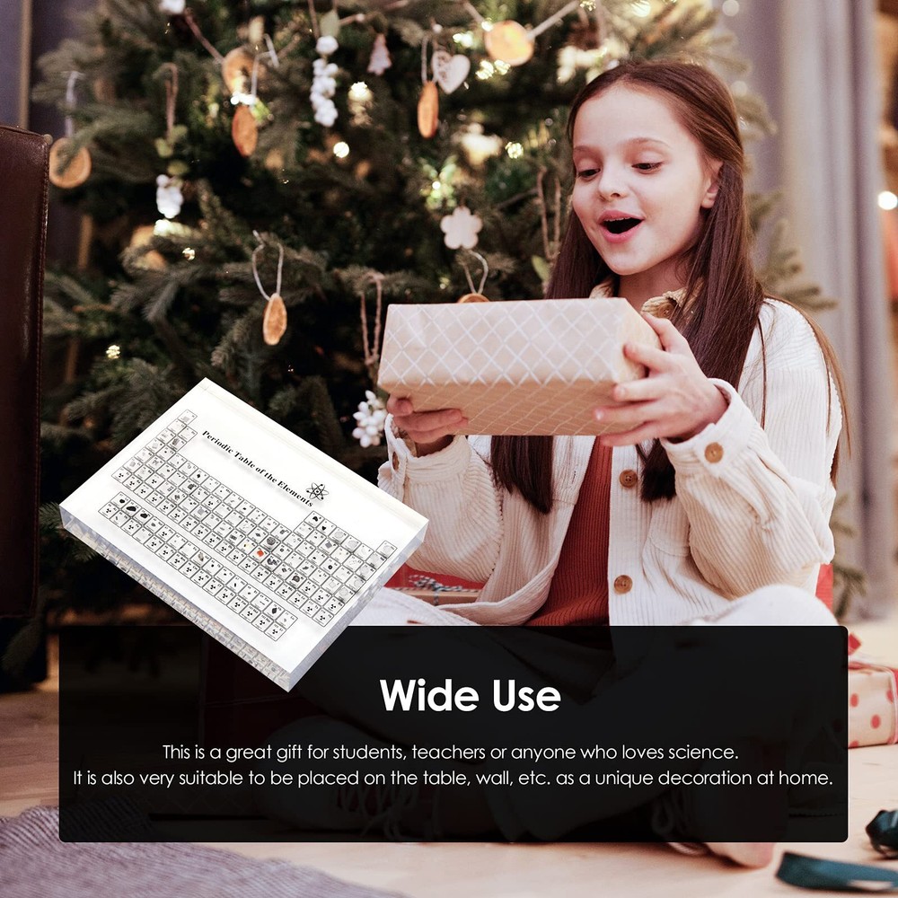 Large Periodic Table with Real Elements Inside 8 Inch Acrylic Periodic Table ...