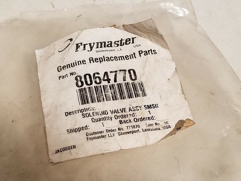 Frymaster 8064770 solenoid valve assembly