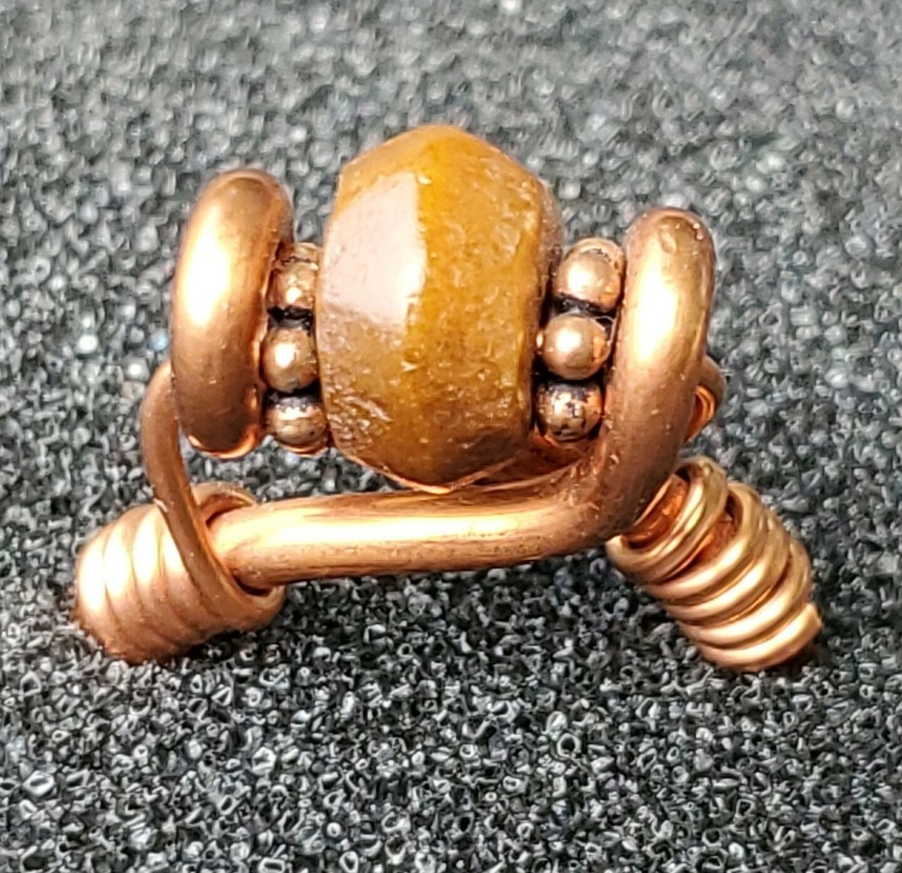 Islamic carnelian paleo ring copper size 8+