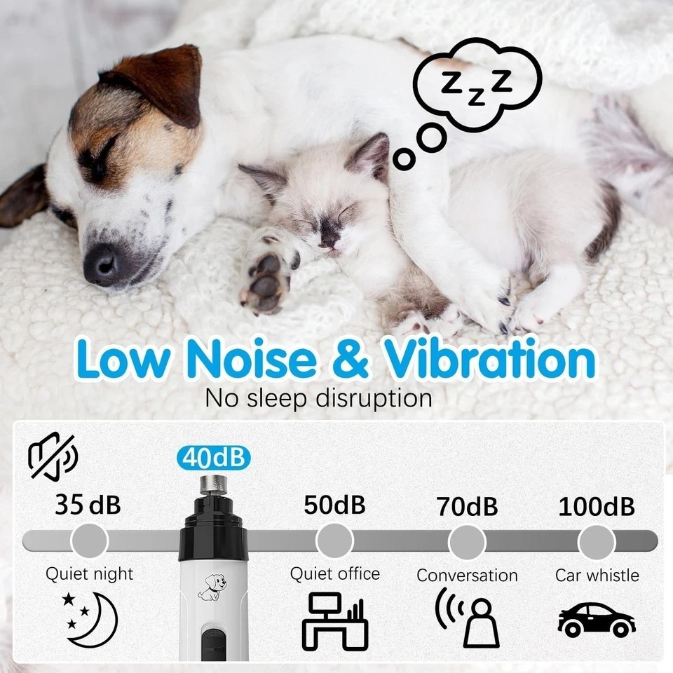 Upgraded Silent Groom Pro Nail Grinder Heusom Silent Grind Pro for Dogs Nail NEW