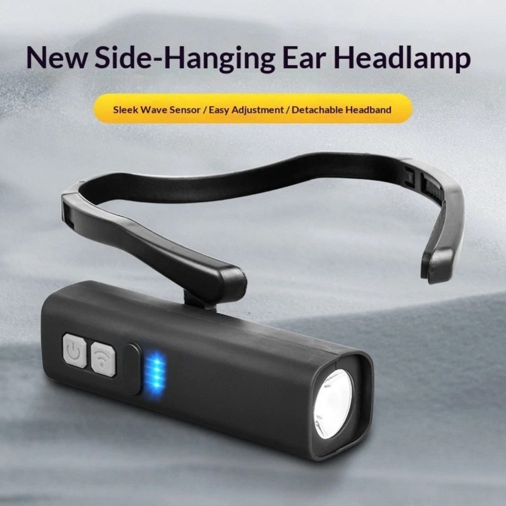 Ear Hook Headlight Rechargeable Motion Sensor for Camping DIY Night Hiking