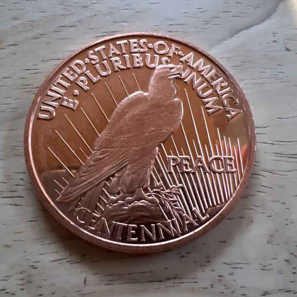 1921 Fine .999 Copper Peace Dollar Coin