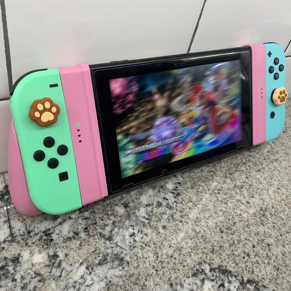 1pcs Pink Two-in-one Grip Comfort Controller Extend Holder For Switch Joy Con