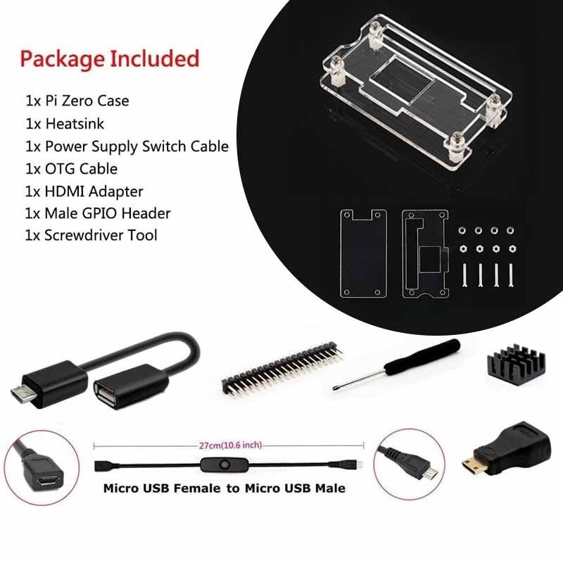 Raspberry Pi Zero 2 W Case Kit with Raspberry Pi Zero 2 W Case Power Supply US