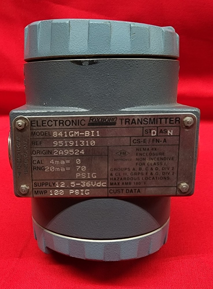 ELECTRONIC FOXBORO TRANSMITTER 841GM-BI1 12.5-36VDC 100PSIG