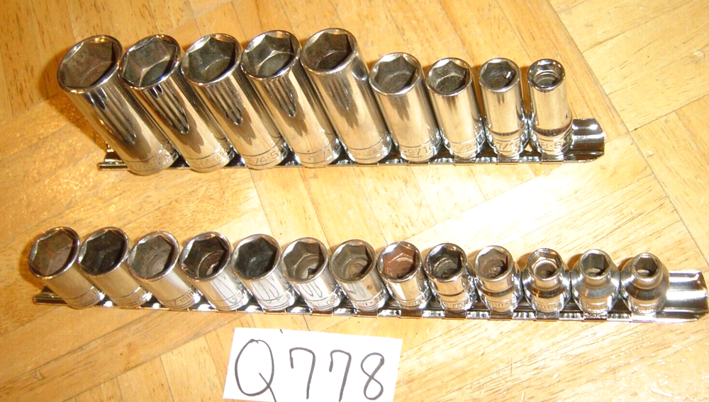 S-K TOOLS 22 PIECE 3/8 DRIVE DEEP SAE. & SHORT METRIC SOCKET SETS
