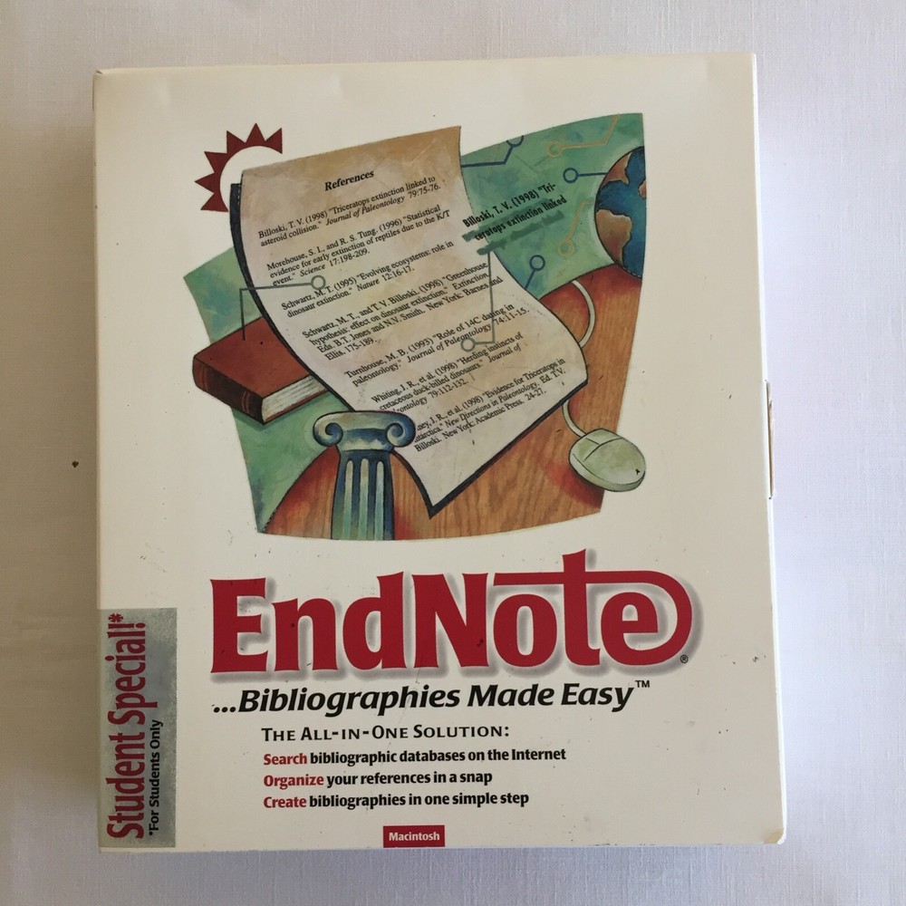 EndNote Student Special MacIntosh 3.1.2  3rd Ed. 1999 ISI ResearchSoft Complete