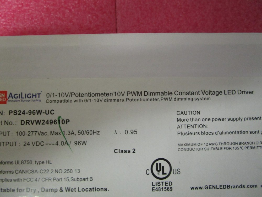 PS24-96W-UC Agilight Dimmable Constant Voltage LED Driver