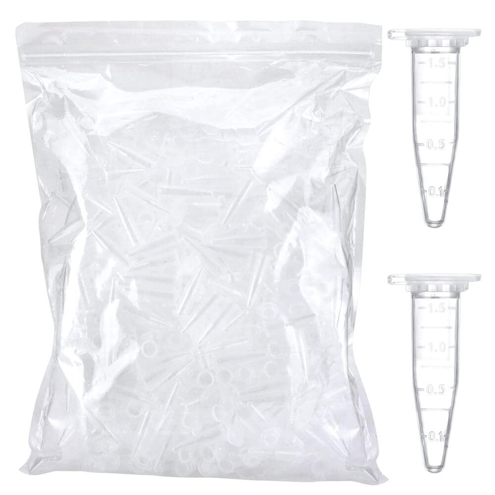 1.5Ml Microcentrifuge Tubes 500Pcs, EO Sterilized Plastic Small Vials with Caps