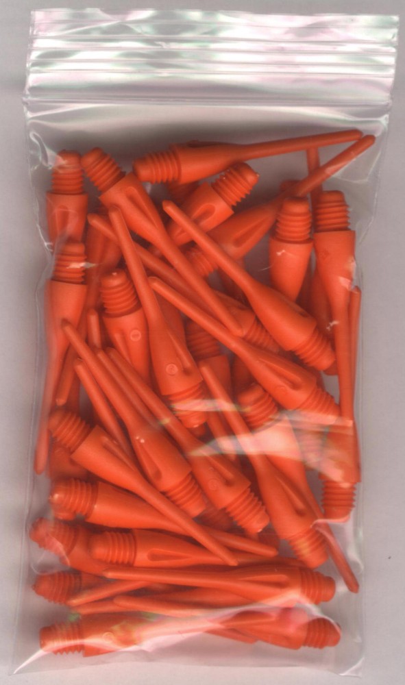33 BURNT ORANGE Dimpled Soft Tip Points: 1.25in. length: For Soft Tip Darters